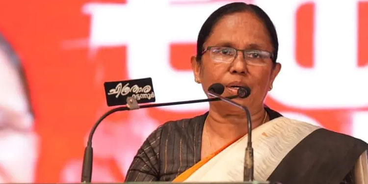 ഗവർണർ കെ പി ശശികലയെക്കാൾ തരംതാണു: കെ കെ ശൈലജ