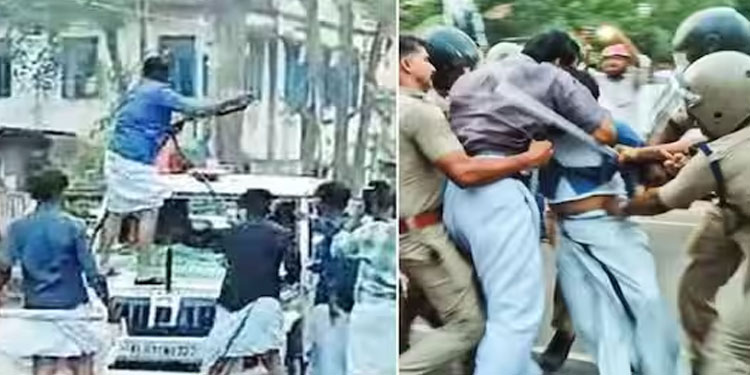 ചാലക്കുടിയിൽ പൊലീസ് ജീപ് തകർത്ത് ഡിവൈഎഫ്ഐ നേതാവിനെ മോചിപ്പിച്ച സിപിഎം ഏരിയ സെക്രട്ടറിയെ ചോദ്യം ചെയ്യുന്നു