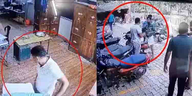 നഗരം പ്രളയത്തിൽ മുങ്ങിയ നേരത്ത് തൊണ്ടിമുതലായ പാന്‍മസാല വിറ്റ് പൊലീസുകാരന്‍, സിസിടിവി സാക്ഷി