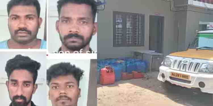 ഉള്‍ക്കടലില്‍ നങ്കൂരമിട്ടിരുന്ന ടഗ്ഗുകളില്‍ നിന്നും ബാര്‍ജുകളില്‍ നിന്നും ഡീസല്‍ ഊറ്റി; നാല് പേര്‍ പിടിയില്‍