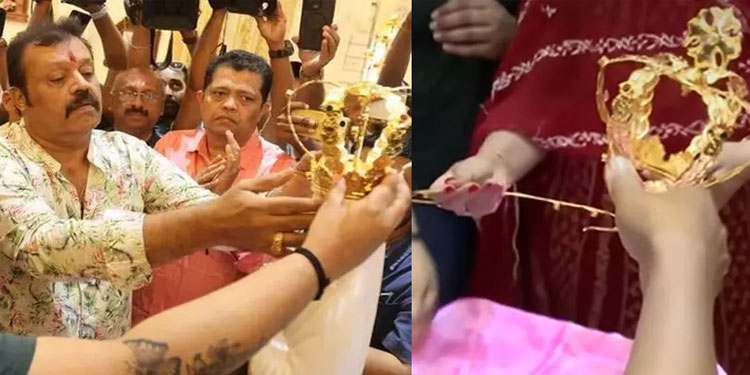 സുരേഷ് ഗോപി ലൂർദ് മാതാവിന് സമർപ്പിച്ച സ്വർണ കിരീടം വീണുടഞ്ഞു; ബി.ജെ.പി നേതാവിനെതിരെ പരിഹാസവുമായി സമൂഹ മാധ്യമങ്ങൾ