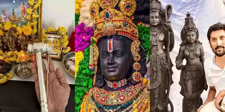 രാം ലല്ലയുടെ കണ്ണുകൾ കൊത്തിയത് സ്വര്‍ണ ഉളിയും വെള്ളി ചുറ്റികയുംകൊണ്ട്: ചിത്രം പങ്കുവെച്ച് ശിൽപി