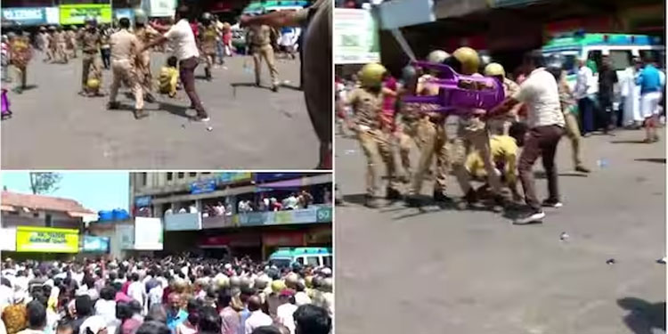 പൊലീസിന് നേരെ കല്ലേറ്, എംഎൽഎമാർക്കെതിരെ കുപ്പിയേറ്, ഗോബാക്ക് വിളികൾ, പുൽപ്പളളിയിൽ ലാത്തിച്ചാർജ്ജ്