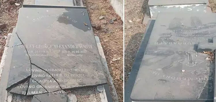 ക്രിസ്ത്യൻ സെമിത്തേരിയിൽ അതിക്രമിച്ചുകയറി കല്ലറകൾ തകർത്തു