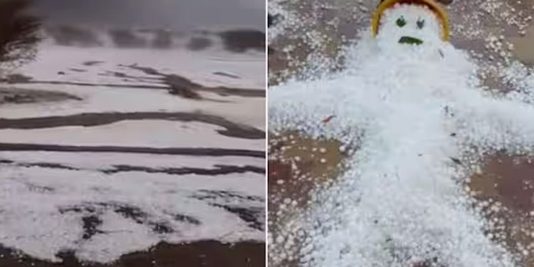 യുഎഇയില്‍ കനത്ത മഴ; മരുഭൂമിയെ മഞ്ഞുപുതപ്പിച്ച് ആലിപ്പഴ വര്‍ഷം, ജാഗ്രതാ നിര്‍ദ്ദേശം