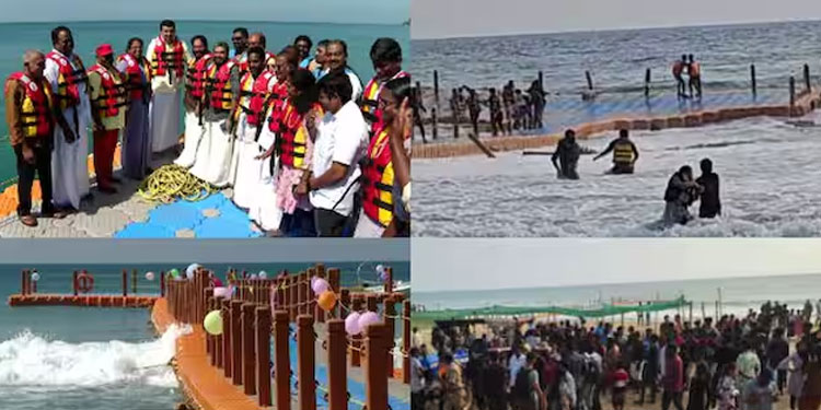 വർക്കലയിൽ ശക്തമായ തിരയിൽ തകർന്നത് ‘അവകാശവാദങ്ങൾ’; ഫ്ലോട്ടിങ് ബ്രിഡ്ജ് അപകടത്തിൽപെട്ട യുവതിയുടെ നില ഗുരുതരം