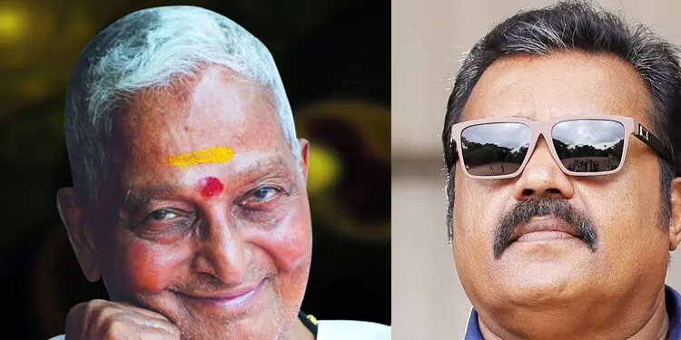 സുരേഷ് ഗോപിയെ വീട്ടിലേക്ക് സ്വാഗതം ചെയ്ത് കലാമണ്ഡലം ഗോപി; തന്നെ കാണാൻ ആരുടെയും അനുവാദം വേണ്ട