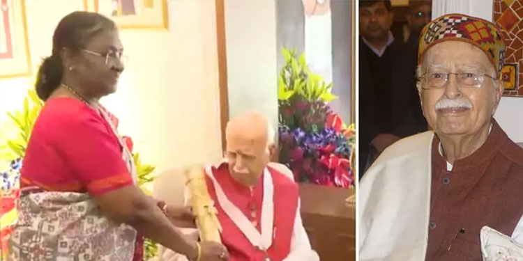 അദ്വാനിക്ക് വസതിയിലെത്തി രാഷ്ട്രപതി ഭാരതരത്‌ന സമ്മാനിച്ചു