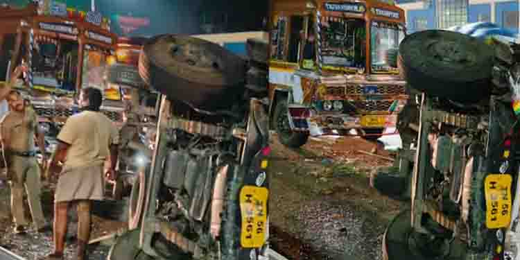 പൊട്ടിയ ടയര്‍ മാറ്റുന്നതിനിടെ പിന്നിൽ നിന്ന് വന്ന വാഹനം ഇടിച്ച് അപകടം, ഡ്രൈവര്‍ക്ക് ദാരുണാന്ത്യം