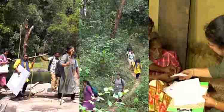 5 മണിക്കൂർ, അതും കൊടും കാട്ടിലൂടെ! ഇടുക്കിയിൽ 92 കാരന്‍റെ വോട്ട് രേഖപ്പെടുത്താൻ ഉദ്യോഗസ്ഥർ നടന്നത് 18 കി.മി