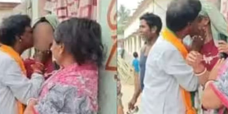 പ്രചാരണത്തിനിടെ ബിജെപി നേതാവിന്റെ ചുംബനം; പെണ്‍കുട്ടിയുടെ പ്രതികരണം