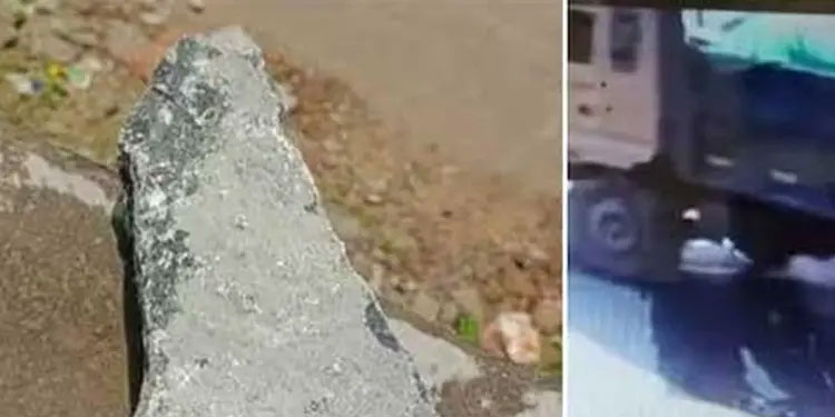 ടിപ്പര്‍ ലോറിയില്‍ നിന്ന് കരിങ്കല്ല് തെറിച്ചുവീണു; വന്‍ അപകടം ഒഴിവായി