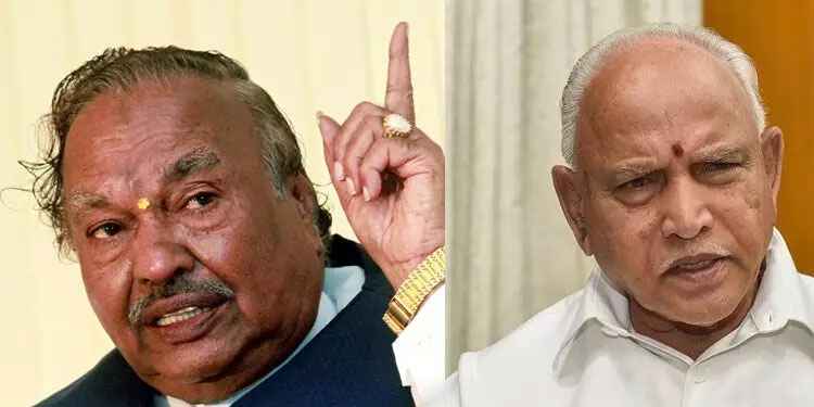 അമിത് ഷായെ കാണാനാവാതെ മടങ്ങി; യെദിയൂരപ്പയുടെ മകനെതിരെ സ്വതന്ത്രനായി മത്സരിക്കുമെന്ന് ഈശ്വരപ്പ