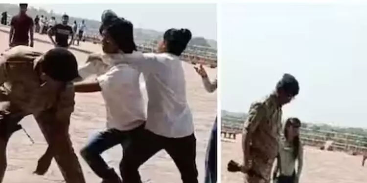 താജ്മഹലിന്റെ ദൃശ്യങ്ങൾ മൊബൈലിൽ പകർത്തി; സുരക്ഷാ ഉദ്യോഗസ്ഥനും വിനോദസഞ്ചാരിയും തമ്മിൽ കയ്യാങ്കളി