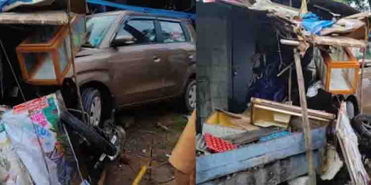 തൃശൂരിൽ തട്ടുകടയുടെ മുൻപിൽ പത്രം വായിച്ച് കൊണ്ടിരുന്നവരുടെ ഇടയിലേക്ക് കാർ ഇടിച്ച് കയറി, 1 മരണം