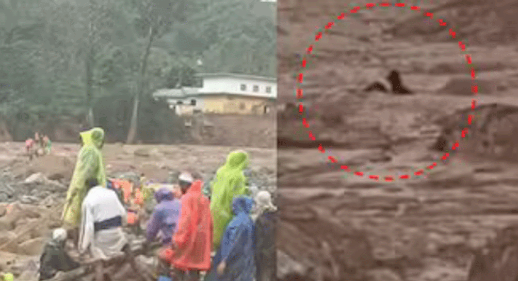 ഉരുള്‍പൊട്ടലിനെ തുടര്‍ന്ന് മണ്ണില്‍ കുടുങ്ങിയ ആളെ മണിക്കൂറുകള്‍ക്കുശേഷം അതിസാഹസികമായി രക്ഷപെടുത്തി