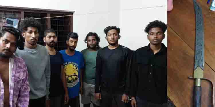 കിടങ്ങന്നൂരിലെ ഫ്ലാറ്റിൽ പാതിരാത്രിയും ആളനക്കം, വളഞ്ഞ് പൊലീസ്; വടിവാളും കഞ്ചാവുമായി പിടിയിലായത് ഏഴംഗ സംഘം