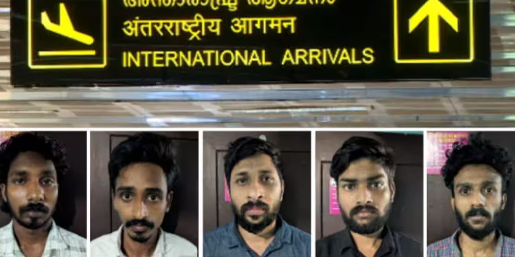 യുവാവിനെ വിമാനത്താവളത്തിൽ നിന്ന് കാറിൽ കയറ്റിക്കൊണ്ട് പോകാൻ ശ്രമിക്കുന്നതുകണ്ട് പൊലീസ് ഇടപെട്ടു; 5 പേർ പിടിയിൽ