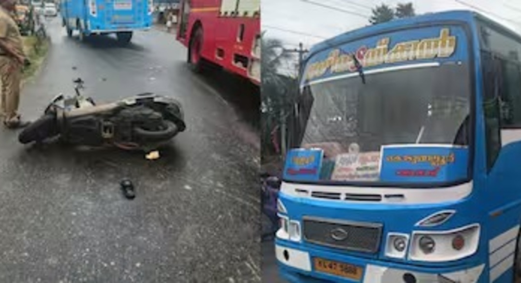തൃശൂര് എംജി റോഡിൽ വാഹനാപകടത്തിൽ യുവാവിന് ദാരുണാന്ത്യം