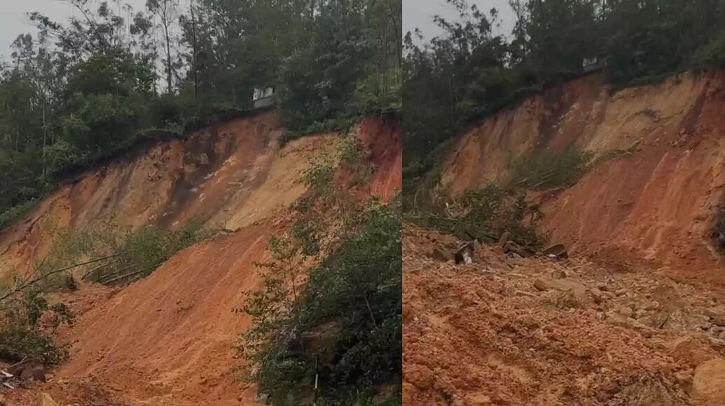 ഇടുക്കി മൂന്നാറിൽ ദേശീയപാതയിൽ വീണ്ടും മണ്ണിടിച്ചിൽ
